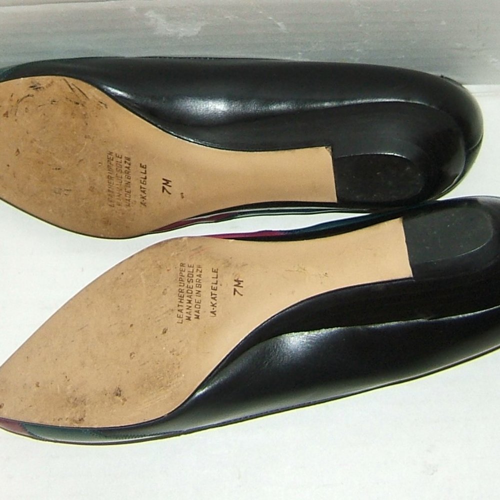 Vintage Stephane Kelian Paris Color Block Leather Slippers Size 7 - Picture 7 of 7